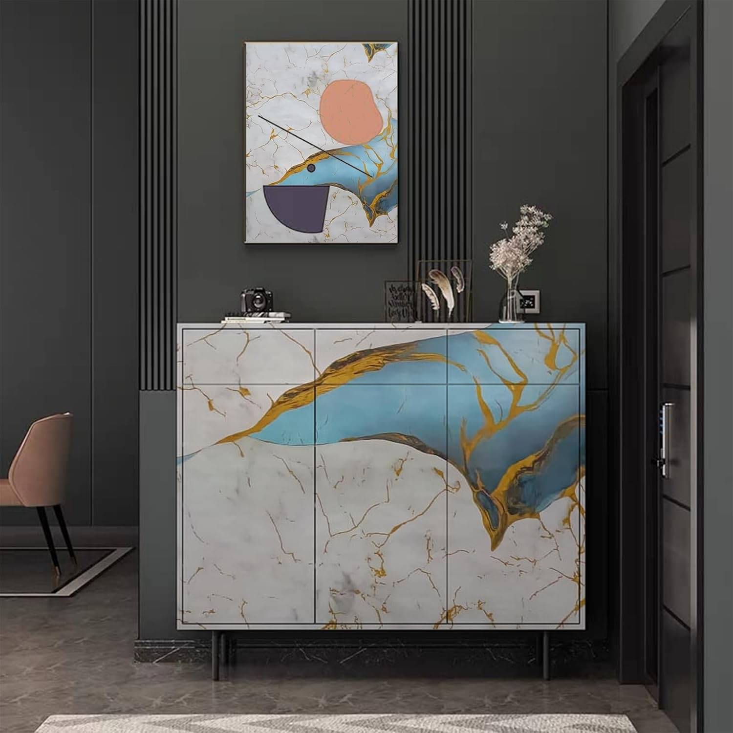 OceanSky Abstract Wallpaper ( 60 x 200 ) cm ( Pack of 2 ) OceanSky Abstract Wallpaper ( 60 x 200 ) cm ( Pack of 2 )