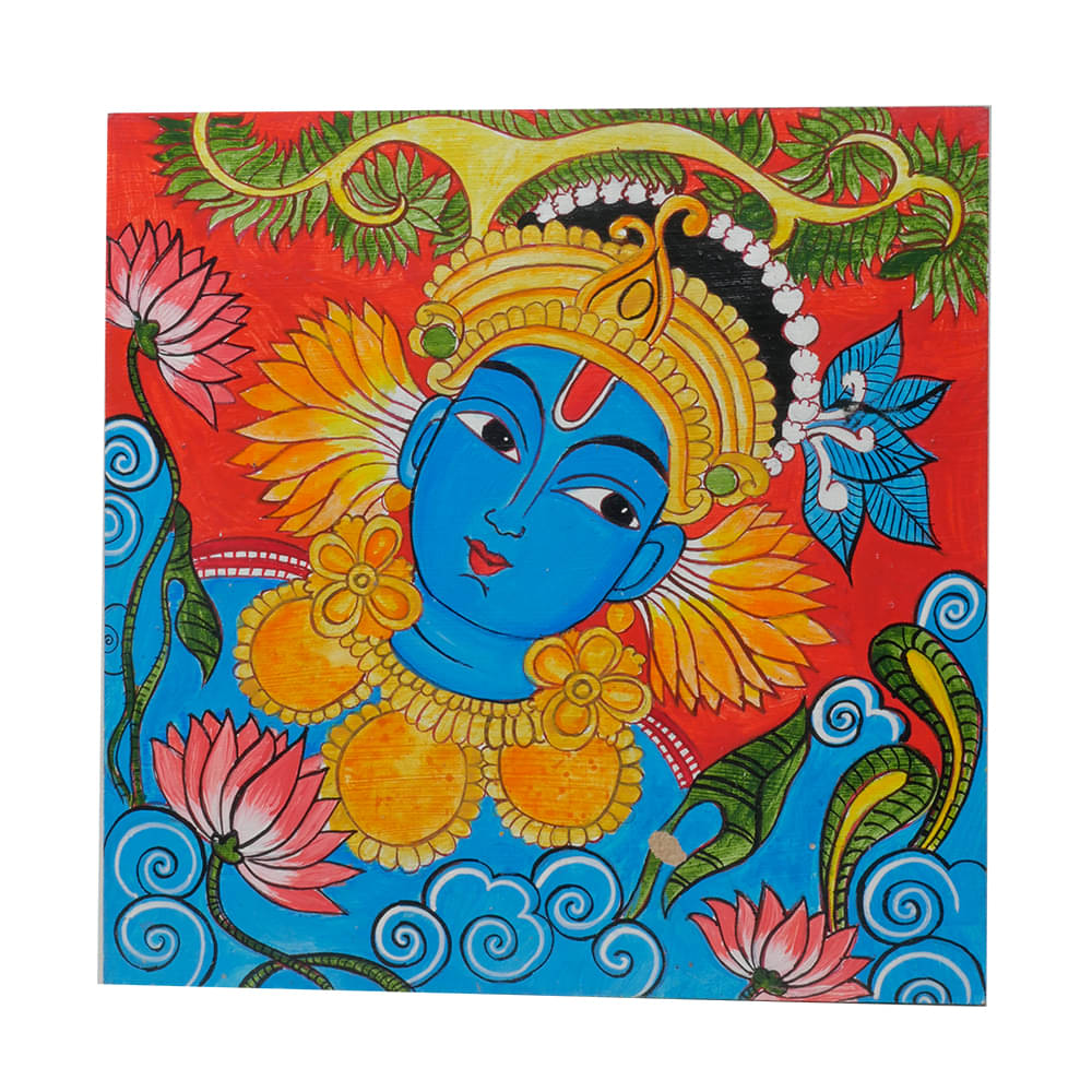     			Penkraft Exclusively hand-painted Square MDF in Kerala Mural art form
