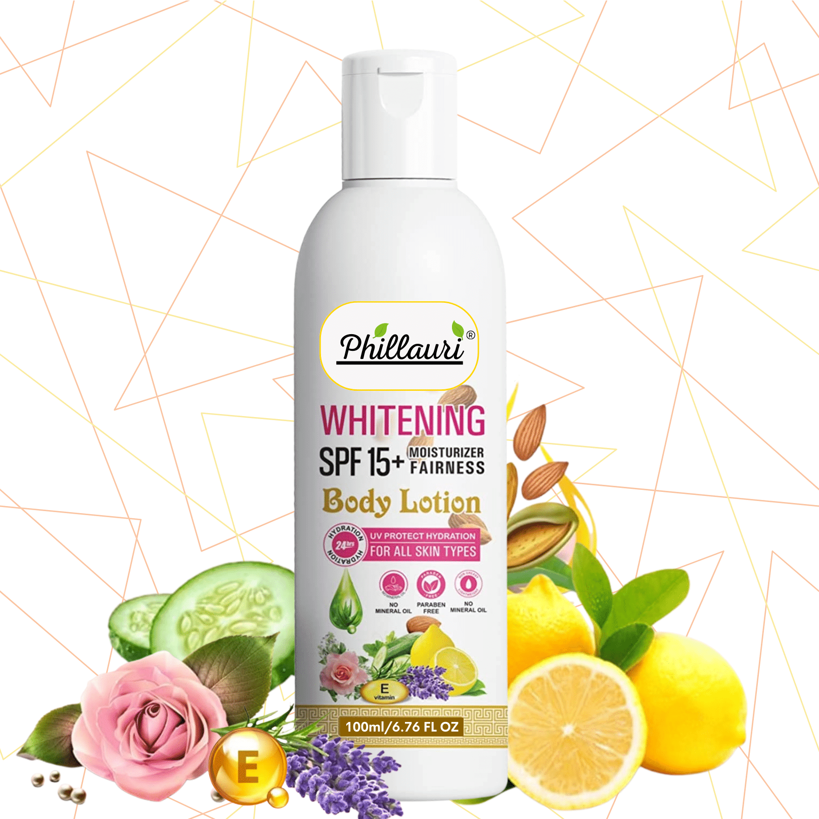 Phillauri Body Lotion for Very Dry Skin, Nourishing Body Milk with Almond Oil & Vitamin E (100 ml)