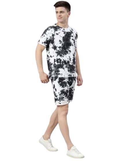     			Pink Angel Men's T-shirt With Shorts Co-Ords Set ( Pack of 1 , Black )