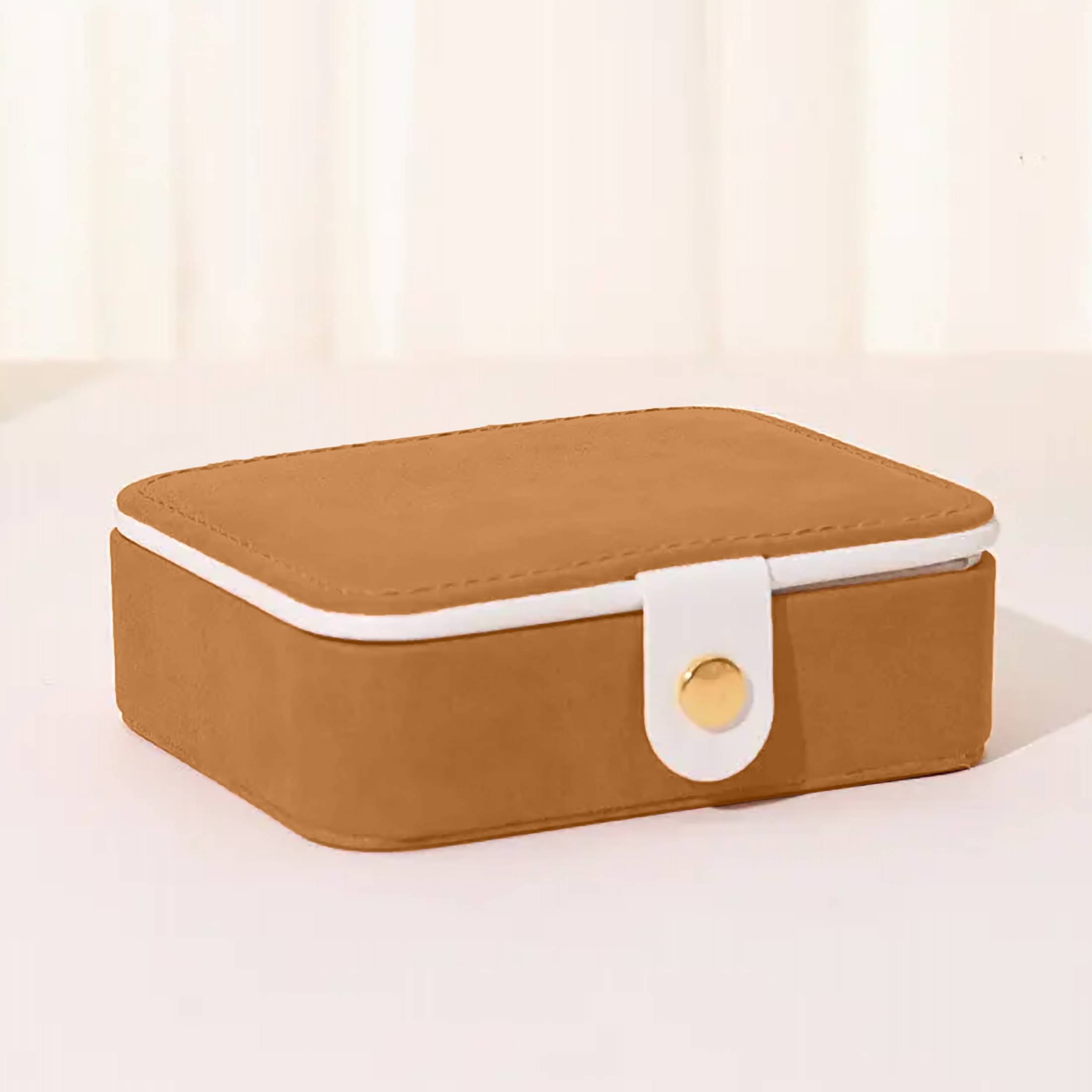     			Pu Leather Small Jewelry Box, Travel Portable Jewelry Case For Ring, Pendant, Earring, Necklace, Bracelet Organizer Storage Holder Boxes