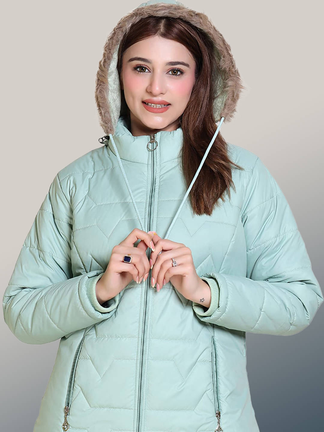 RIGHT DECISION - Nylon Green Hooded Jackets RIGHT DECISION - Nylon Green Hooded Jackets