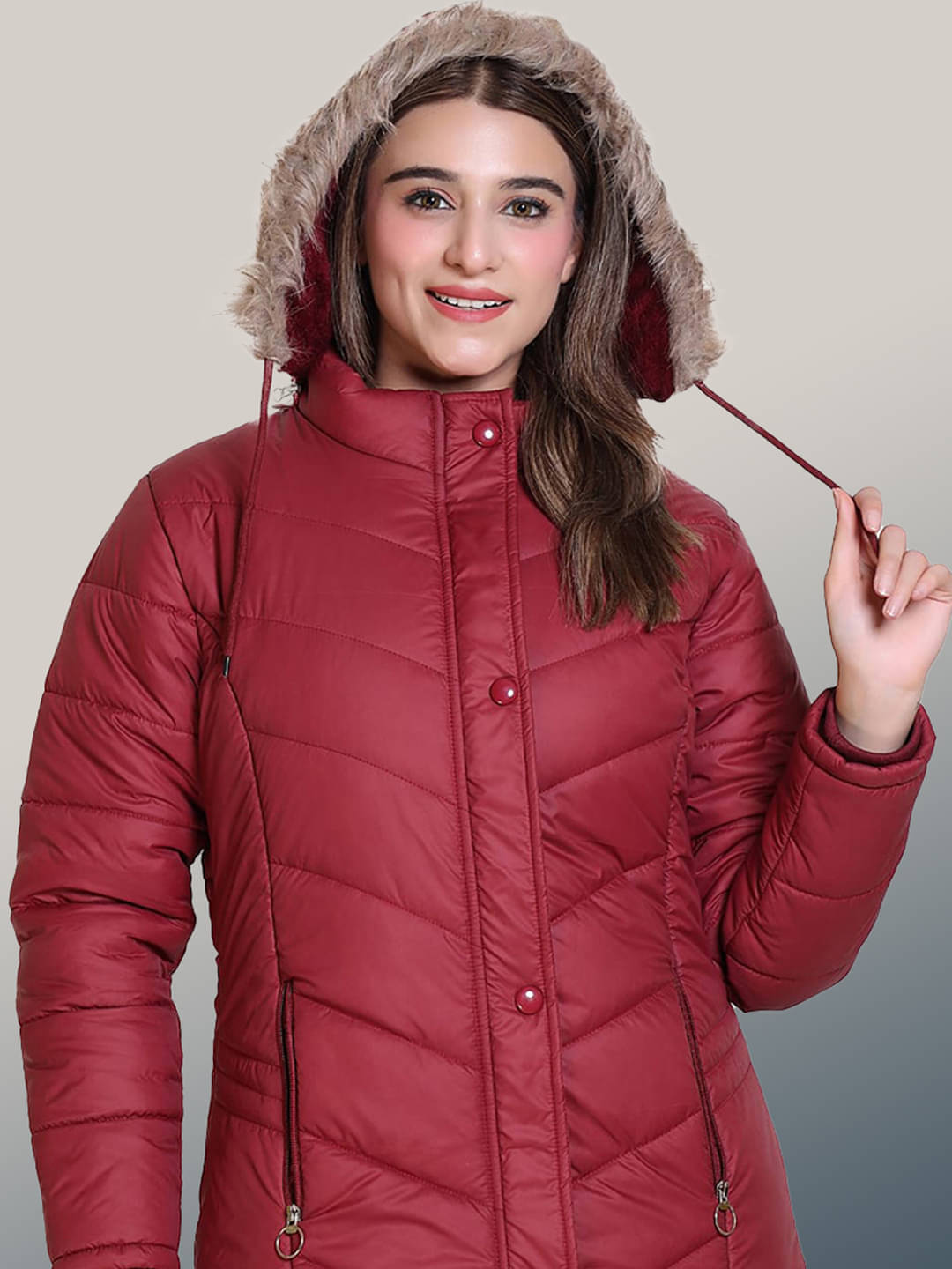 RIGHT DECISION - Nylon Maroon Hooded Jackets RIGHT DECISION - Nylon Maroon Hooded Jackets
