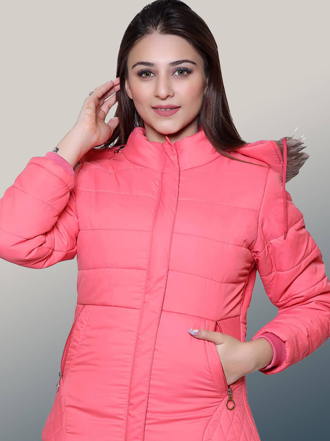 RIGHT DECISION - Nylon Pink Hooded Jackets RIGHT DECISION - Nylon Pink Hooded Jackets