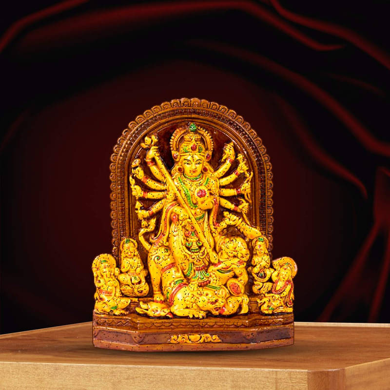     			Rare Planet Terracotta Goddess Durga Idol ( 19.5 cm )