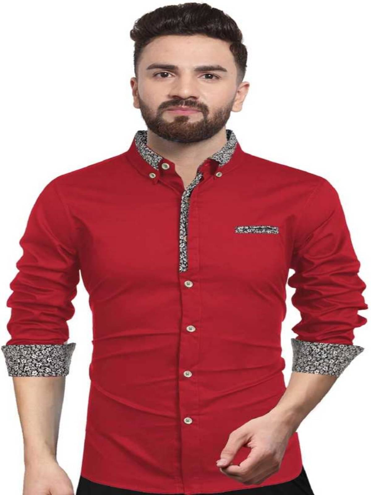 Sky Global Polyester Regular Fit Solids Full Sleeves Men's Casual Shirt - Red ( Pack of 1 ) Sky Global Polyester Regular Fit Solids Full Sleeves Men's Casual Shirt - Red ( Pack of 1 )