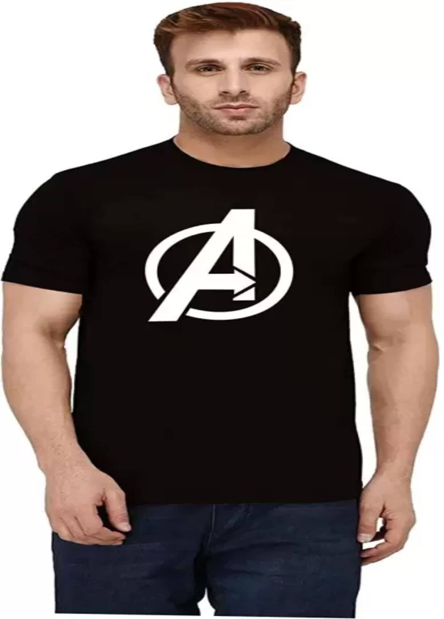 TREND SKY Men Polyester Regular Fit Printed T-Shirt ( Black )