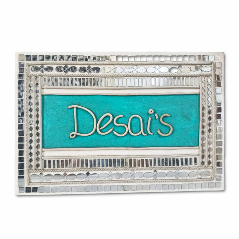     			Unique Lippan Art Name Plate Design on Stretched Canvas be Penkraft