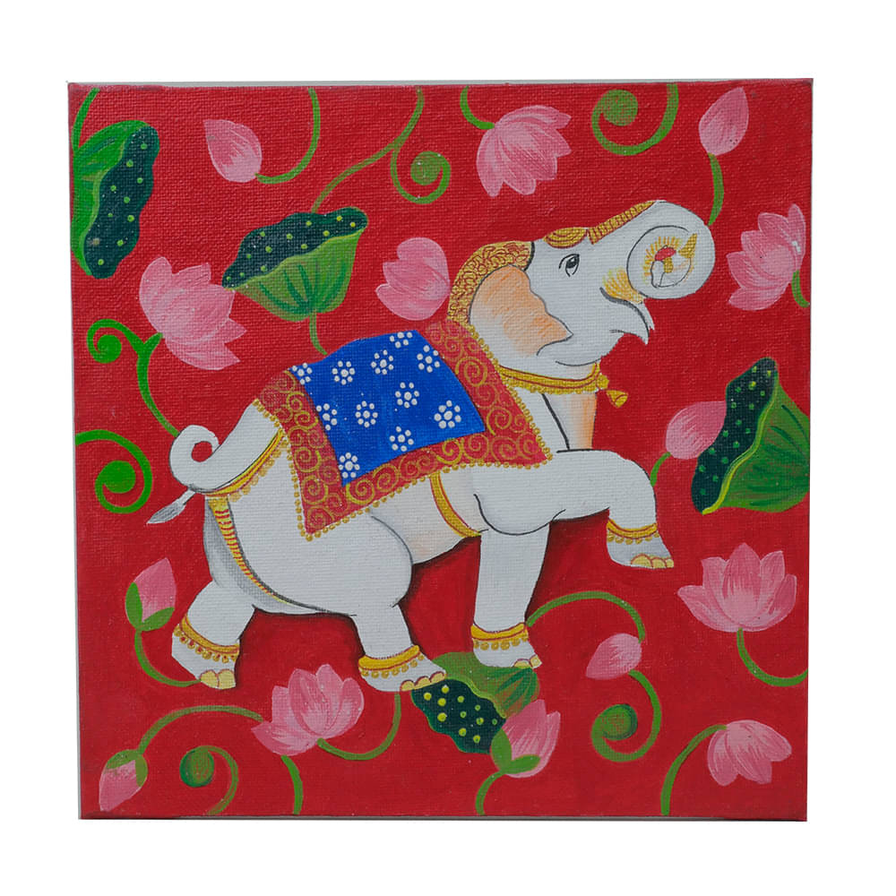 Unique hand-painted Pichwai Painting on Canvas by Penkraft Unique hand-painted Pichwai Painting on Canvas by Penkraft