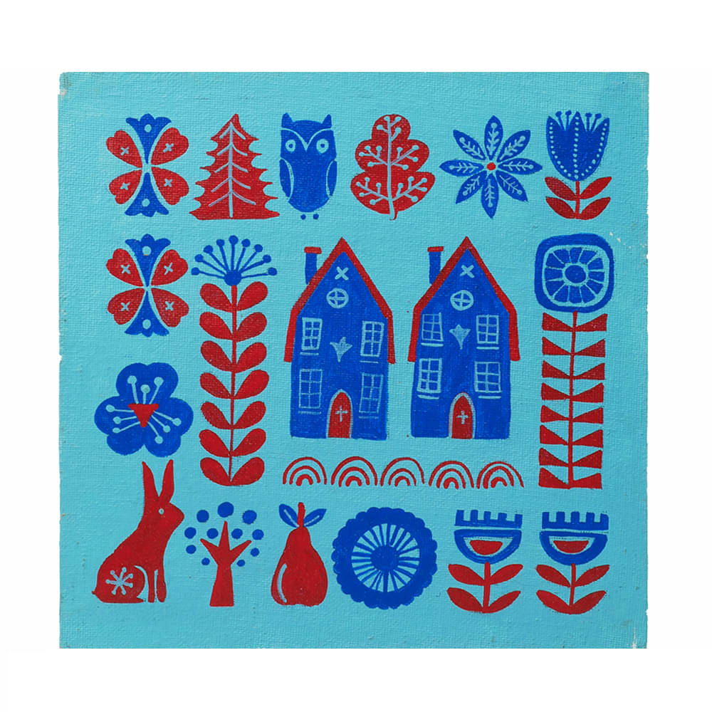     			Unique hand-painted Scandinavian art on Canvas-1 by Penkraft
