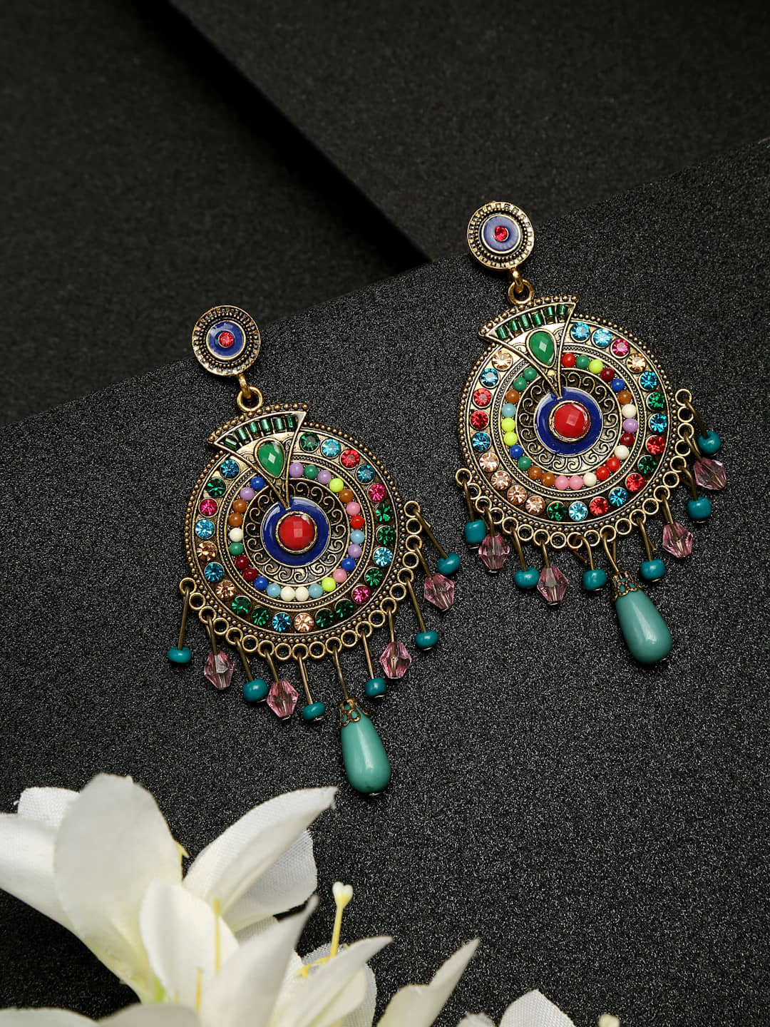 YOUBELLA Multi Color Danglers Earrings ( Pack of 1 ) - Earrings | Buy online on ZillyBuy