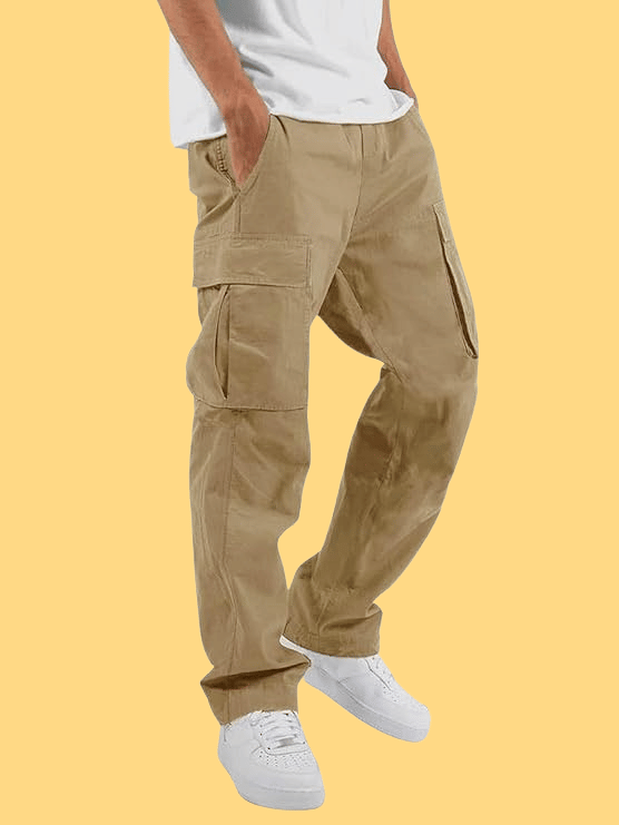     			ikigai Regular Flat Men's Trouser - Khaki ( Pack of 1 )