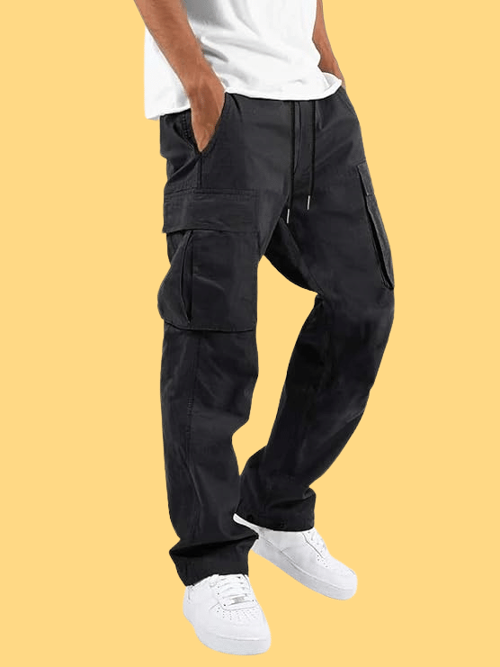     			ikigai Regular Flat Men's Cargos - Black ( Pack of 1 )