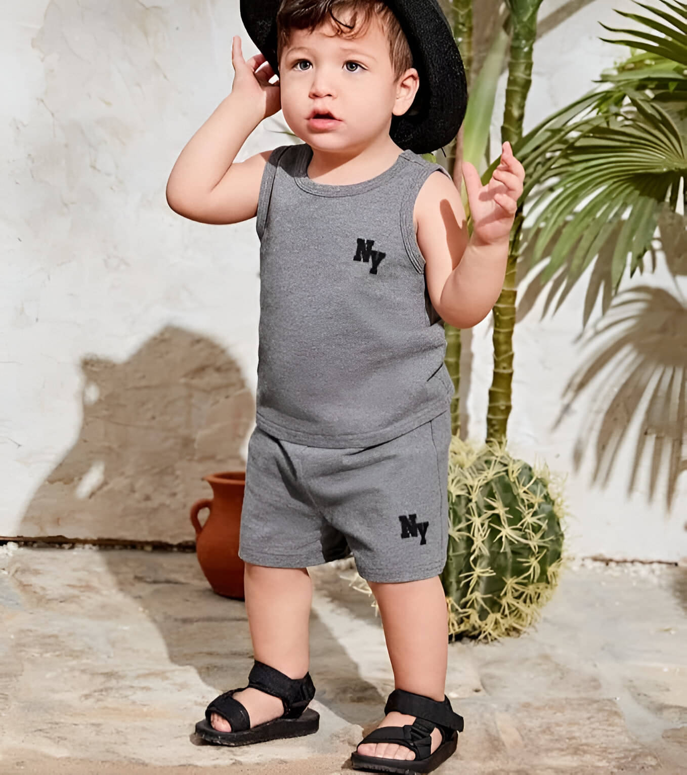 kaseera Pack of 1 Unisex Cotton Blend T-Shirt & Shorts Set ( Grey Melange ) kaseera Pack of 1 Unisex Cotton Blend T-Shirt & Shorts Set ( Grey Melange )