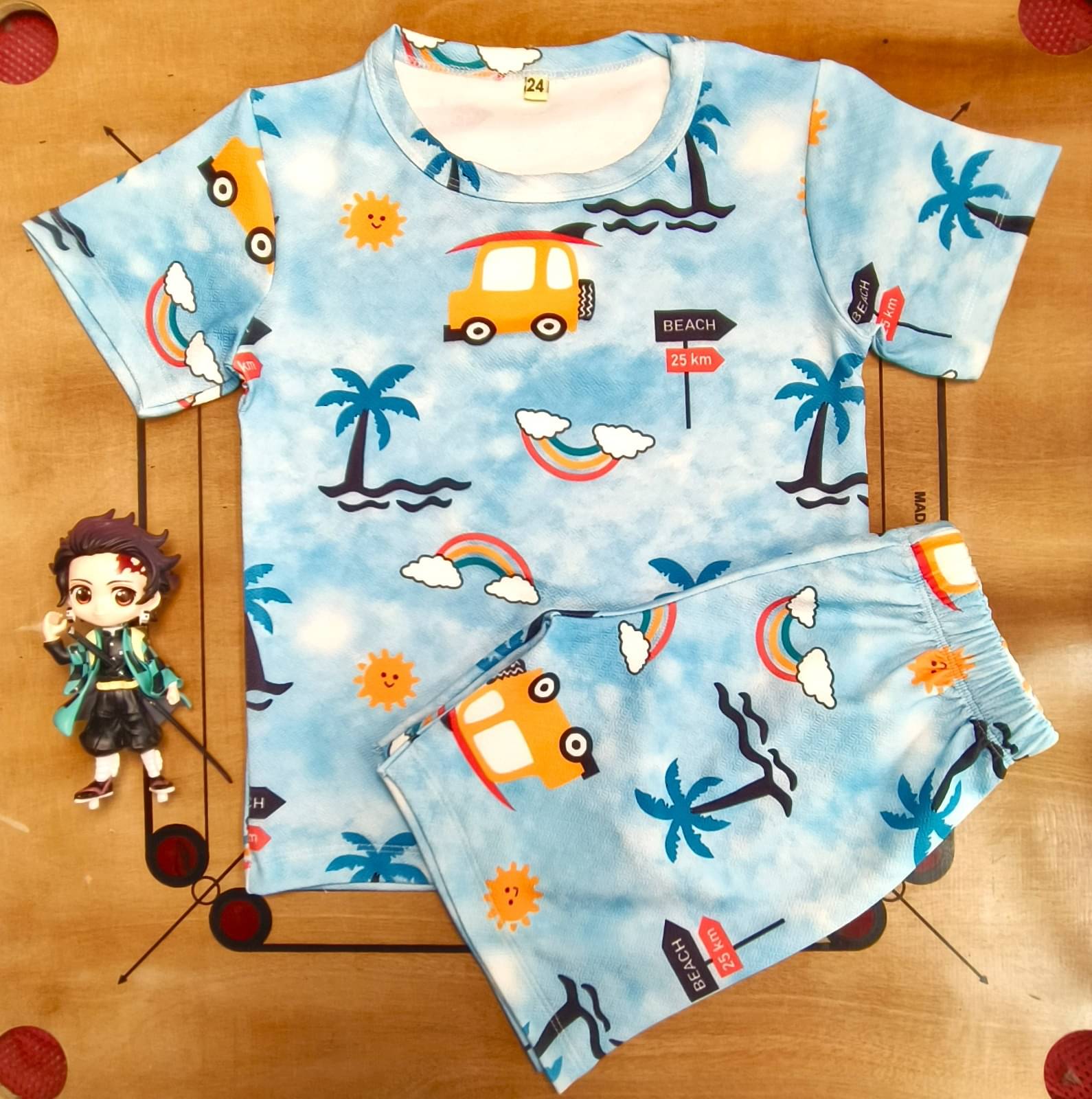     			s muktar garments Pack of 1 Baby Boys Cotton Blend T-Shirt & Shorts Set ( Multicolor )