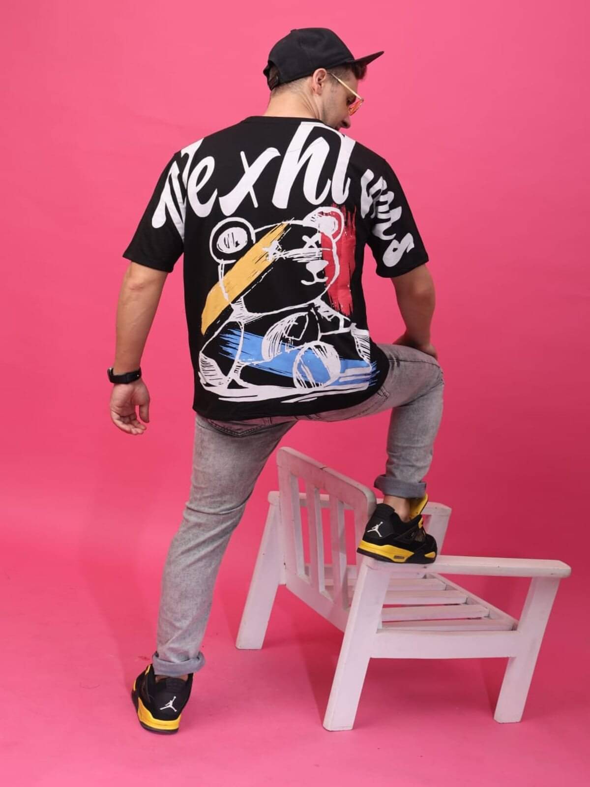 yellow tree Men Cotton Blend Relaxed Fit Printed T-Shirt ( Black ) yellow tree Men Cotton Blend Relaxed Fit Printed T-Shirt ( Black )