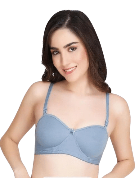 zqwint Pack of 1 Cotton Blend Lightly Padded Push Up Bra For Women ( Blue ) zqwint Pack of 1 Cotton Blend Lightly Padded Push Up Bra For Women ( Blue )