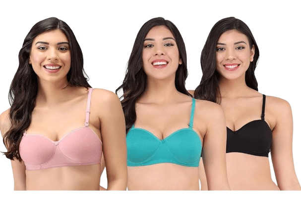     			zqwint Pack of 3 Cotton Blend Lightly Padded Push Up Bra For Women ( Multicolor )