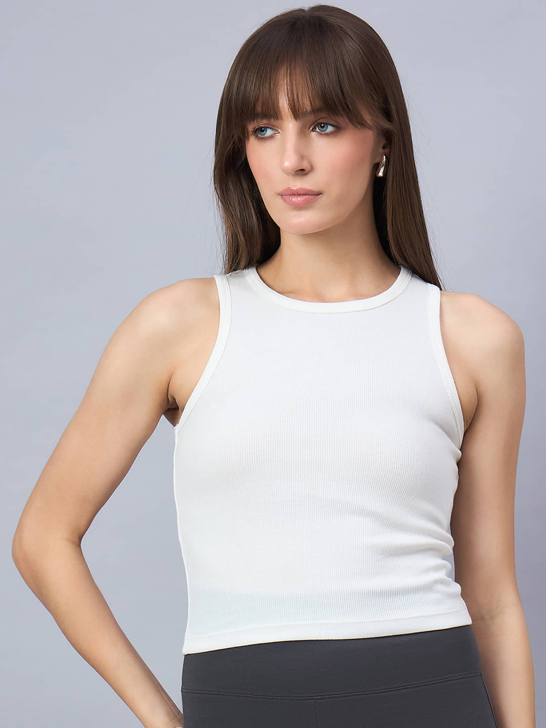98 Degree North Women's Cotton Crop Top ( Off White )     			98 Degree North Women's Cotton Crop Top ( Off White )