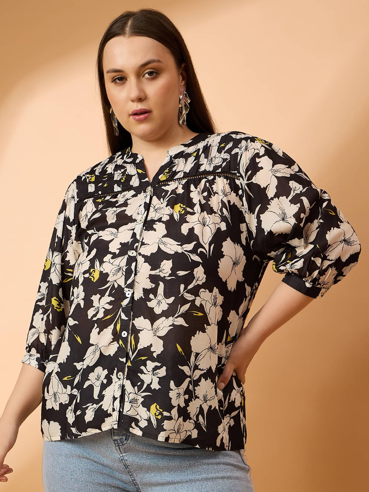 Anjir Women's Polyester Regular Top ( Multicolor ) Anjir Women's Polyester Regular Top ( Multicolor )