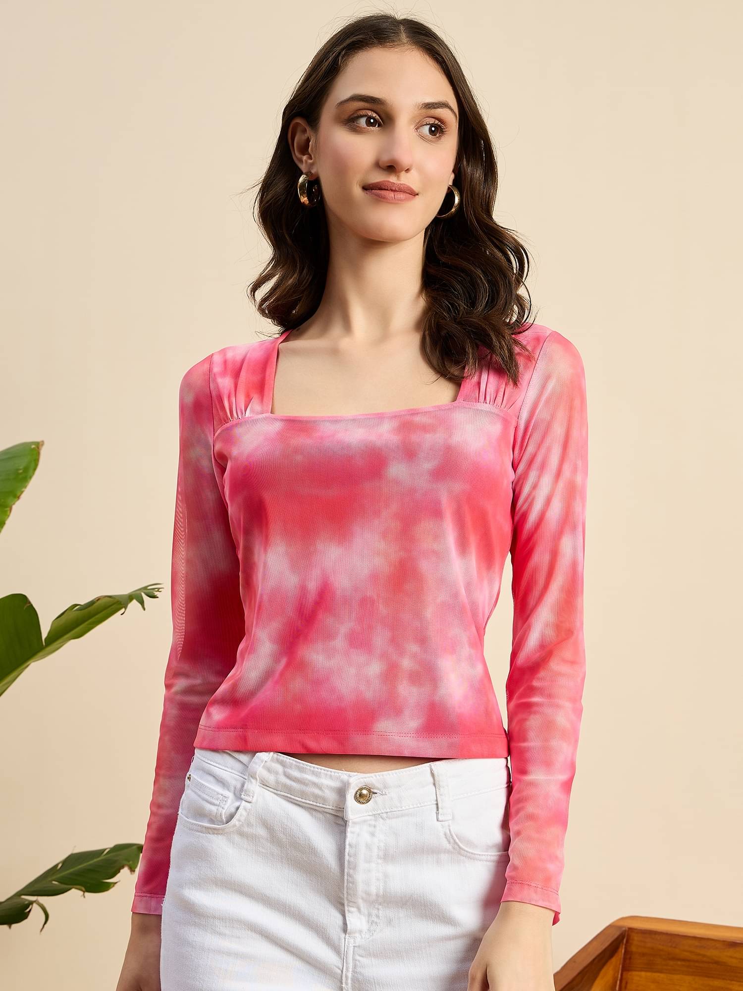     			Anjir Women's Polyester Regular Top ( Red )