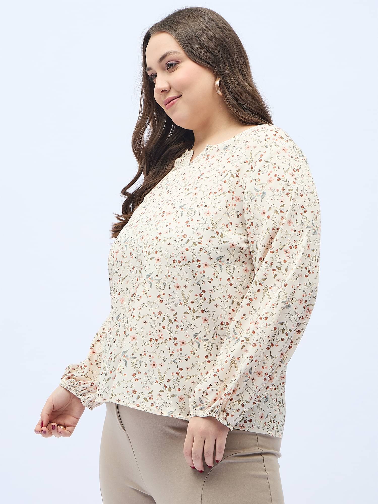 Anjir Women's Polyester Regular Top ( Off White ) Anjir Women's Polyester Regular Top ( Off White )