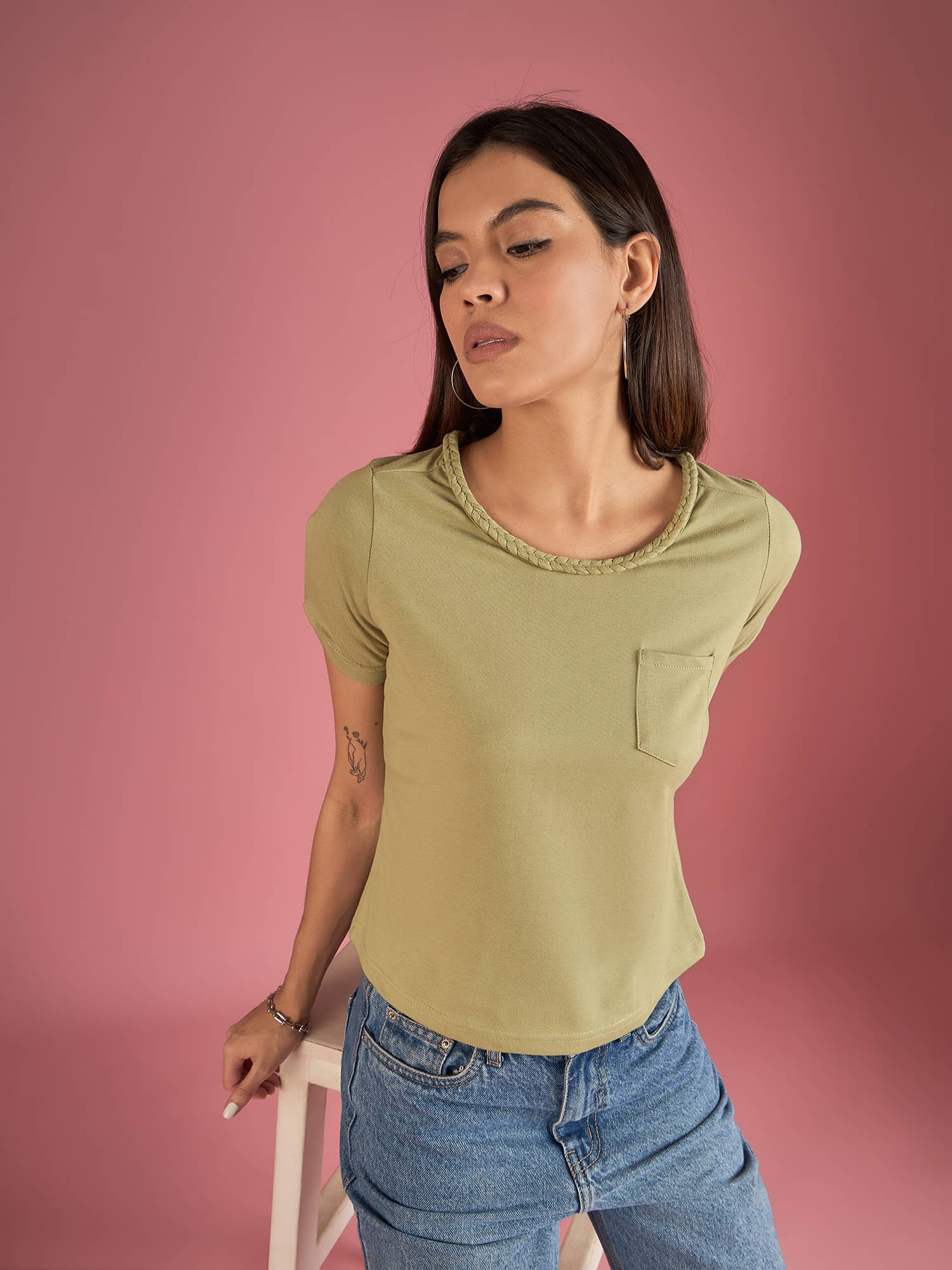 Anjir Women's Polyester Regular Top ( Green ) Anjir Women's Polyester Regular Top ( Green )