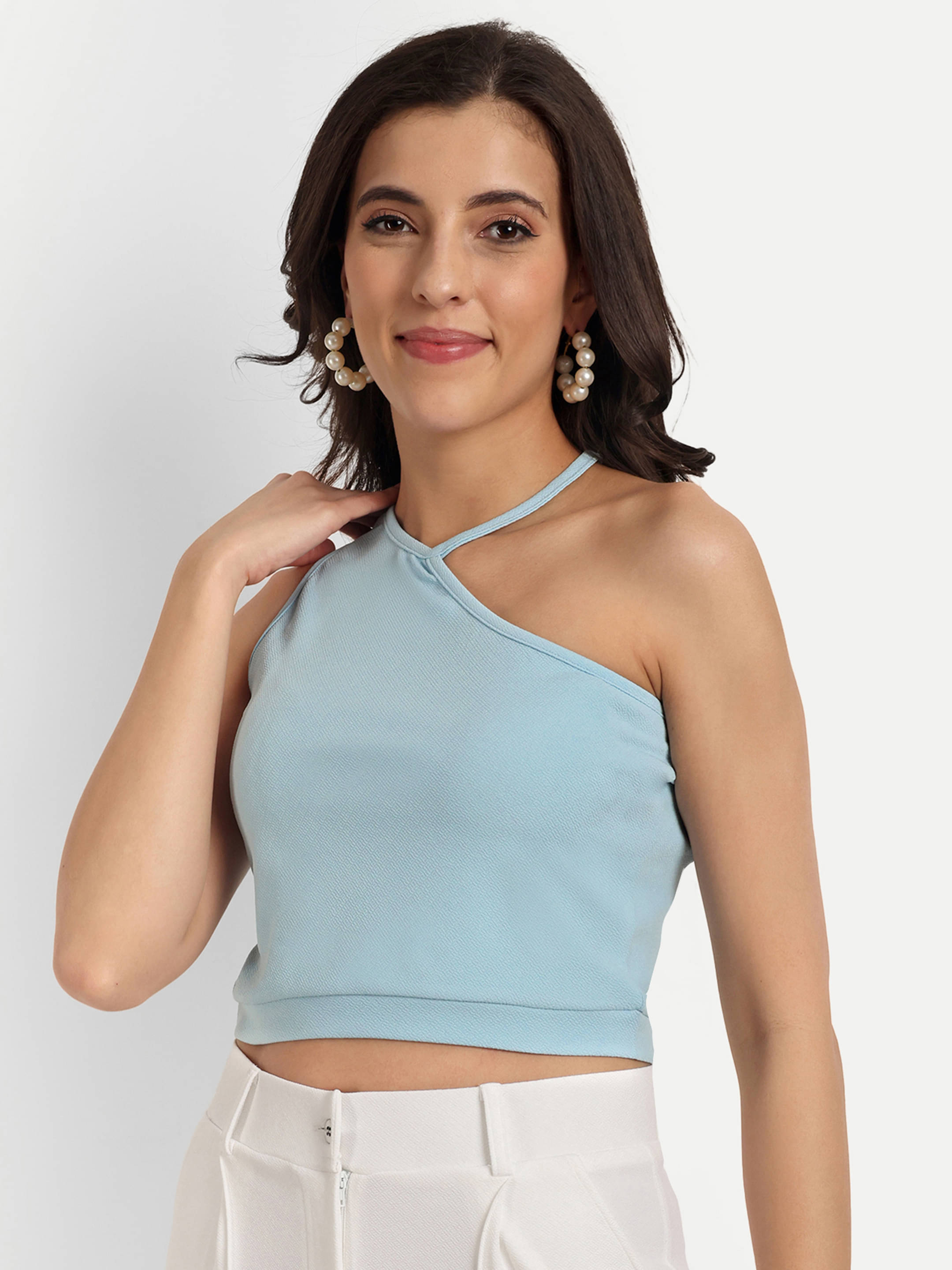 Anjir Women's Polyester Regular Top ( Blue ) Anjir Women's Polyester Regular Top ( Blue )