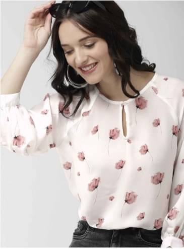     			Anjir Women's Polyester Regular Top ( White )
