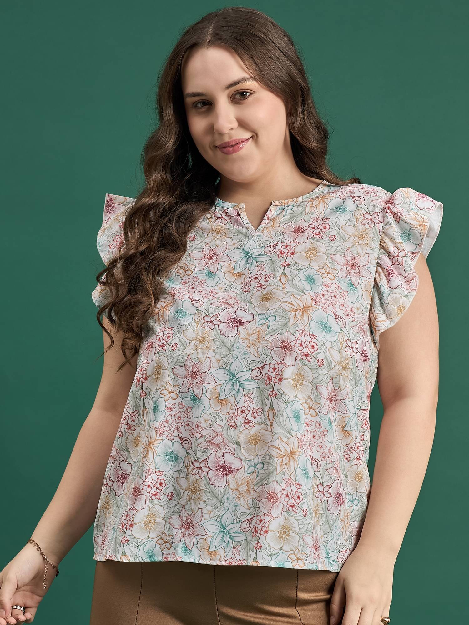Anjir Women's Polyester Regular Top ( White ) Anjir Women's Polyester Regular Top ( White )
