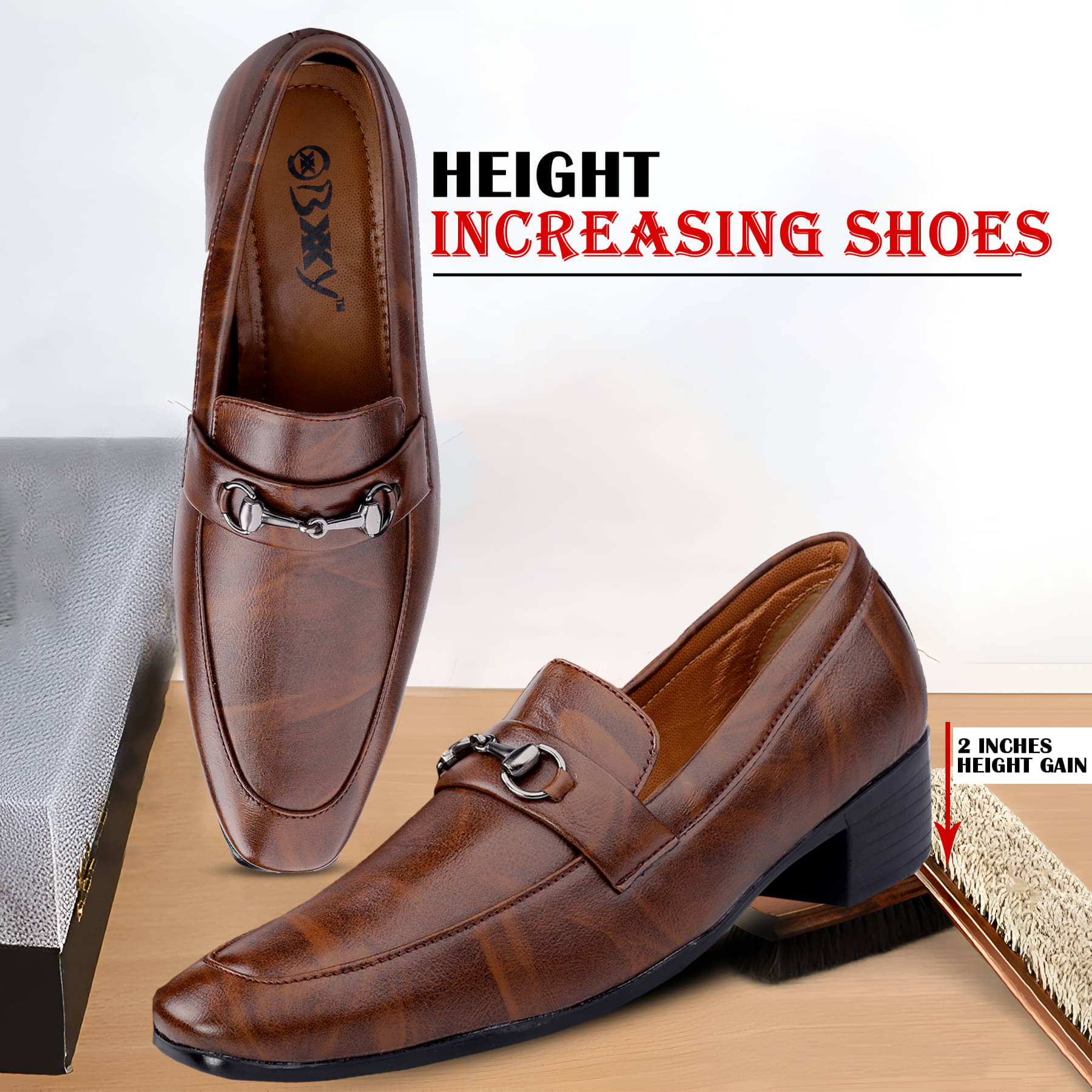     			BXXY Brown Men's Mocassin Formal Shoes