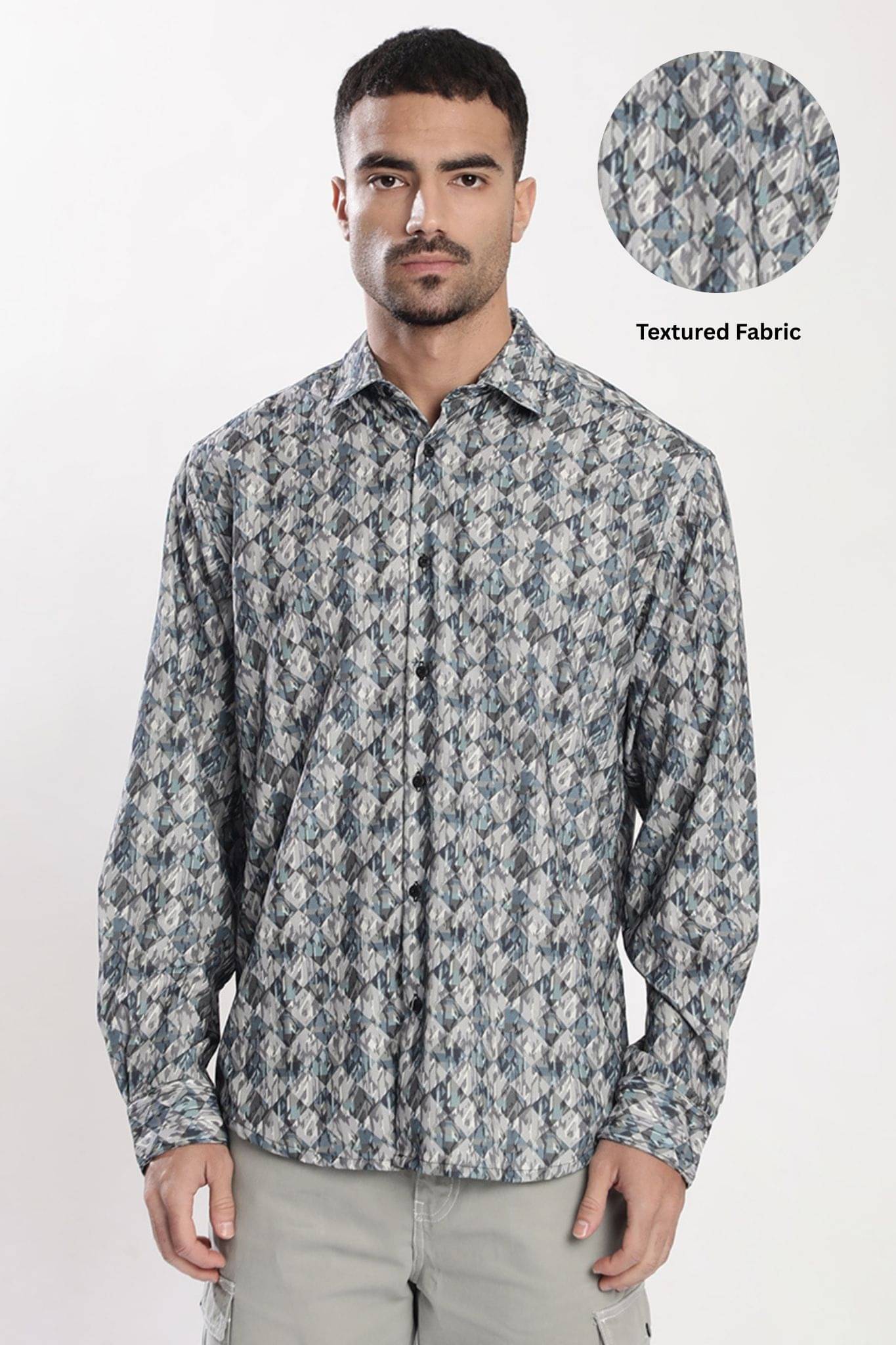 Bene Kleed Cotton Blend Regular Fit Printed Full Sleeves Men's Casual Shirt - Grey ( Pack of 1 ) Bene Kleed Cotton Blend Regular Fit Printed Full Sleeves Men's Casual Shirt - Grey ( Pack of 1 )