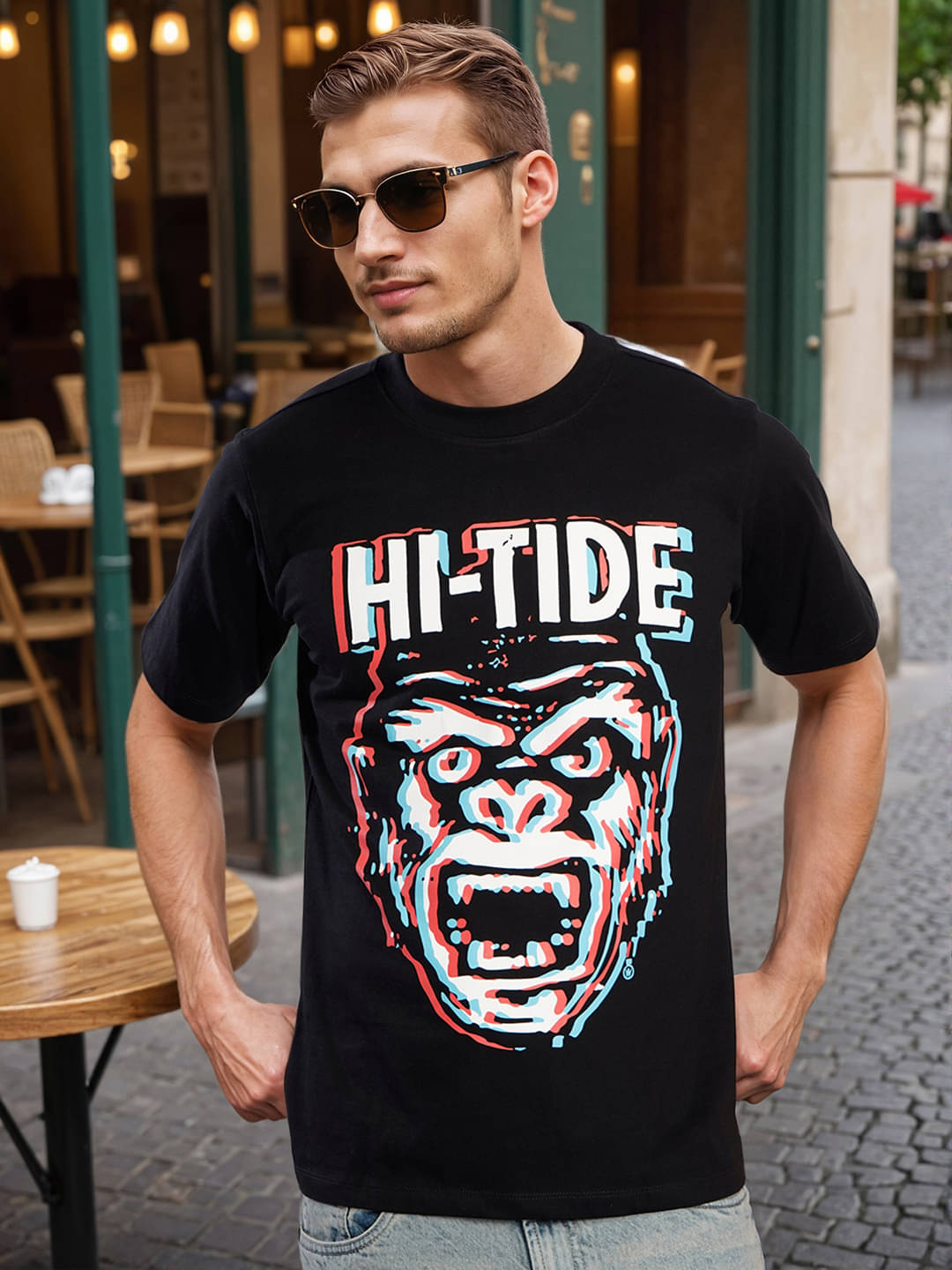 Bene Kleed Men 100% Cotton Regular Fit Printed T-Shirt ( Black )     			Bene Kleed Men 100% Cotton Regular Fit Printed T-Shirt ( Black )