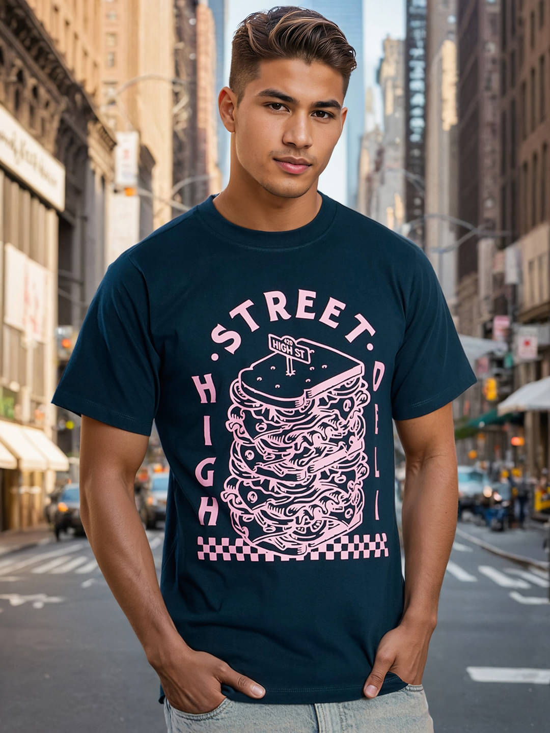 Bene Kleed Men 100% Cotton Regular Fit Printed T-Shirt ( Navy Blue )     			Bene Kleed Men 100% Cotton Regular Fit Printed T-Shirt ( Navy Blue )