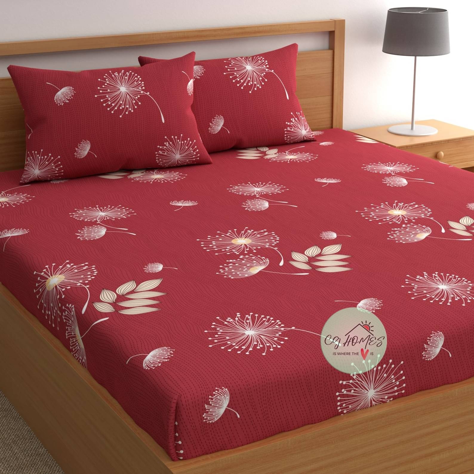 CG HOMES Microfiber 1 Double Bedsheet with 2 Pillow Covers ( Red ) CG HOMES Microfiber 1 Double Bedsheet with 2 Pillow Covers ( Red )
