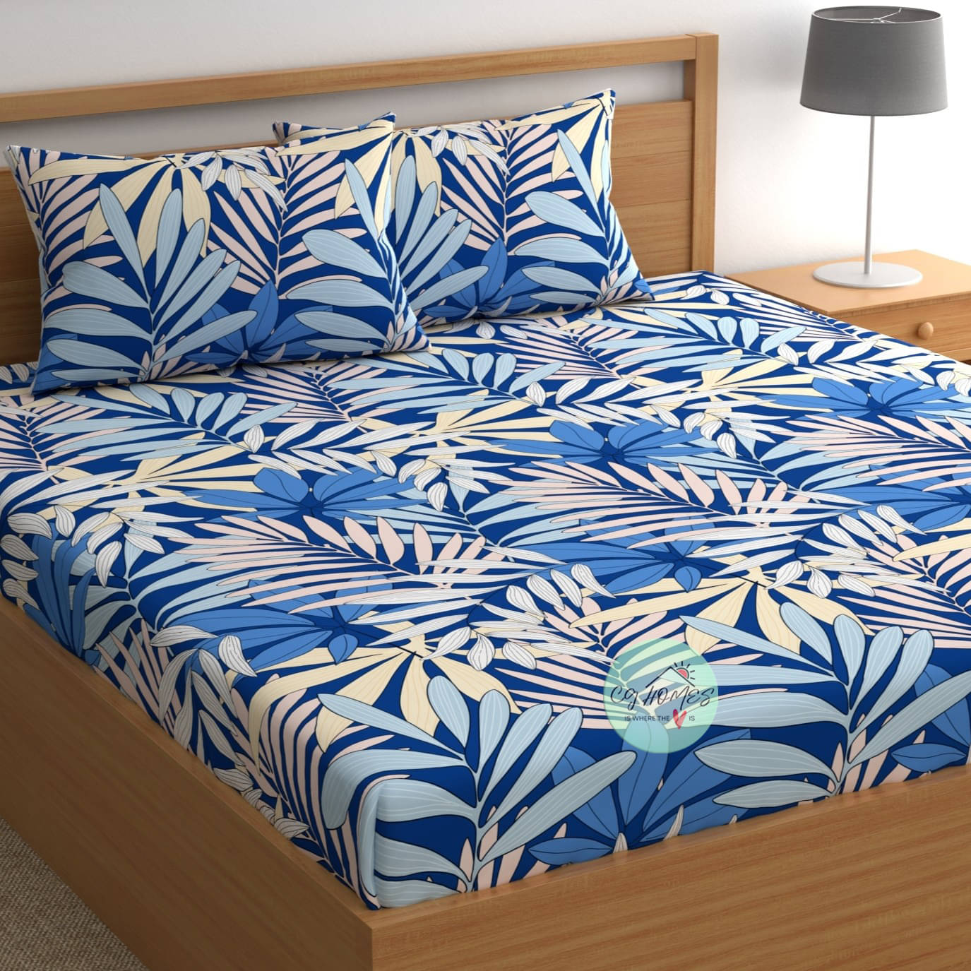 CG HOMES Microfiber 1 Double Bedsheet with 2 Pillow Covers ( Blue ) CG HOMES Microfiber 1 Double Bedsheet with 2 Pillow Covers ( Blue )