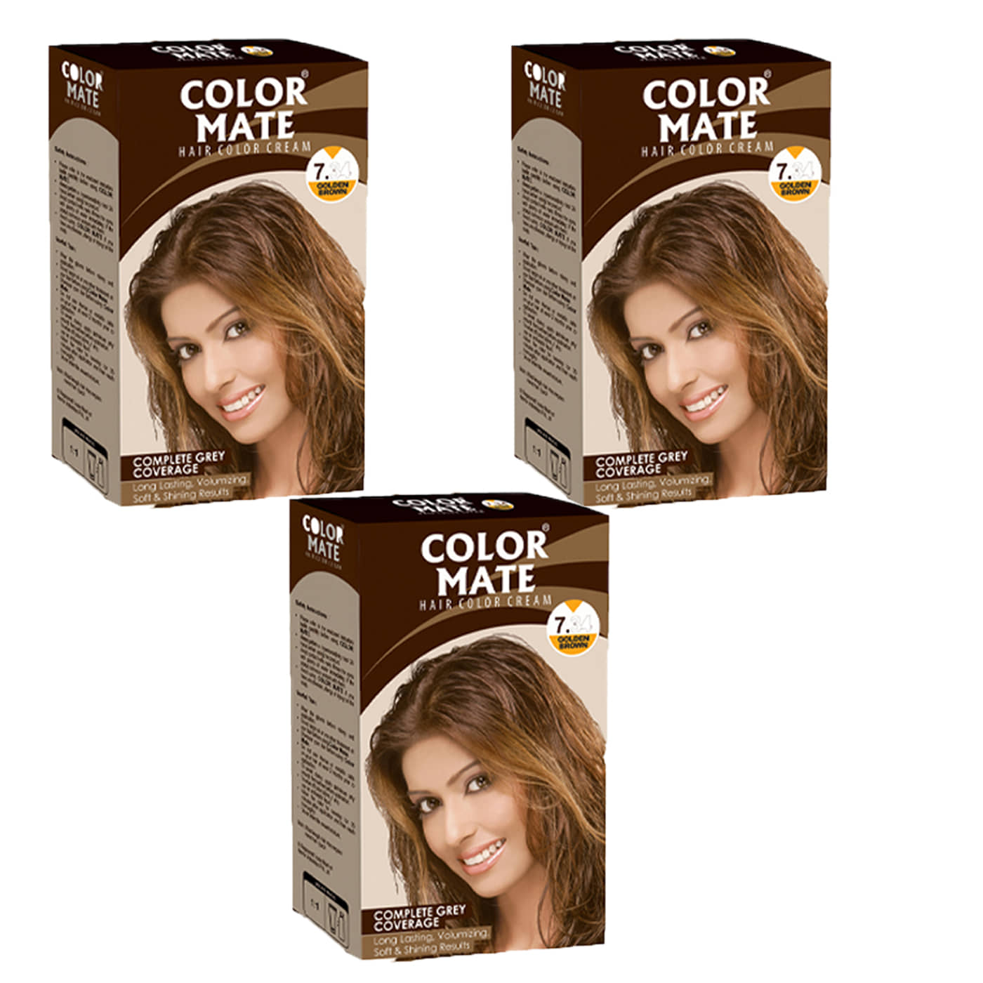 Color Mate Hair Color Cream Golden Brown_ 130Ml (Pack of 3)