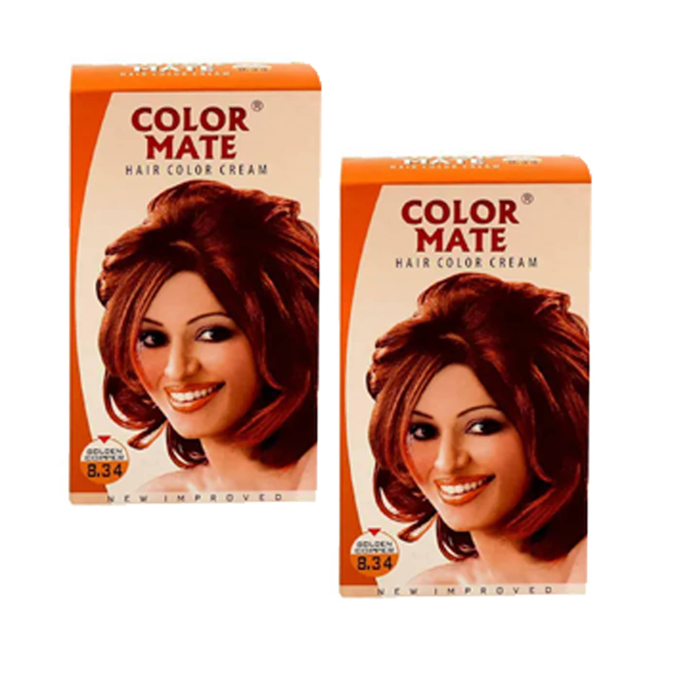 Color Mate Hair Color Cream Golden Copper_130Ml (Pack of 2)
