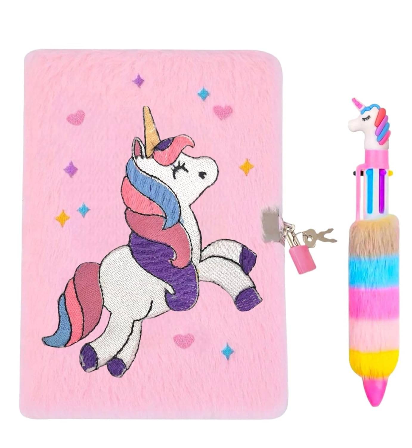Cute fluffy unicorn lock Fur diary princess notebooks for children Plush Diary Notebook with multicolor fur pen(FUR LOCK DIARY + PEN) Cute fluffy unicorn lock Fur diary princess notebooks for children Plush Diary Notebook with multicolor fur pen(FUR LOCK DIARY + PEN)