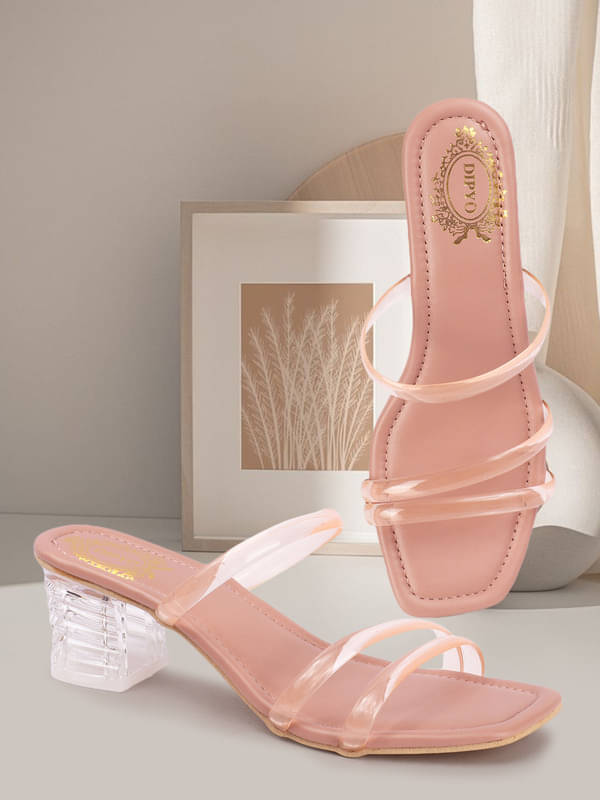     			DIPYO Pink Women's Slip On Heels