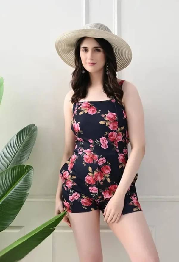     			Divine Bezz Women Cotton Blend Printed A-line Dress ( Black )