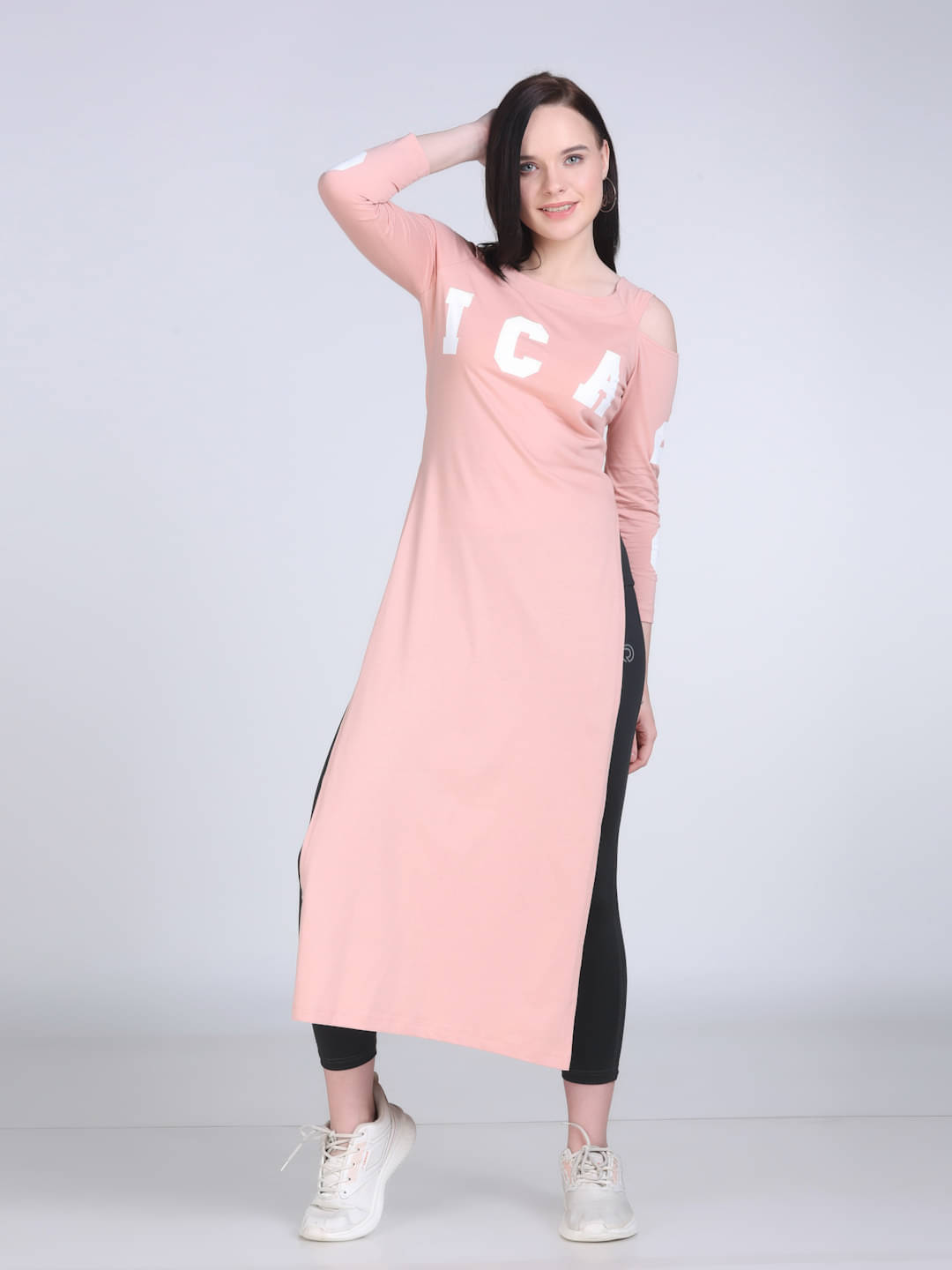     			ETICO Women Cotton Solid Straight Kurti ( Pink )