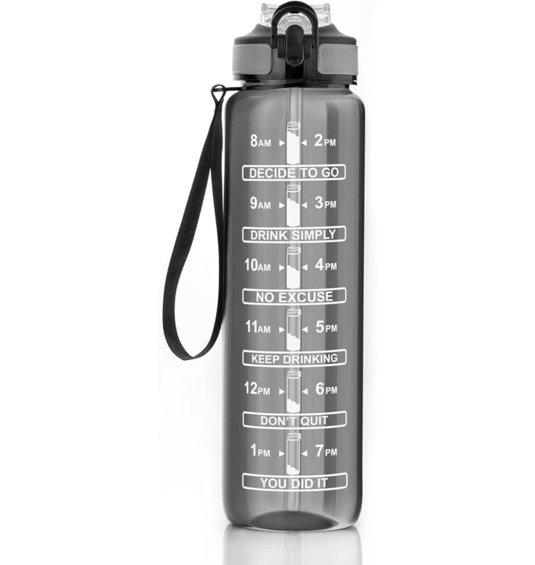     			GMPex 900ml Clear Motivation Sipper Bottle  for Hiking (Mix Color)
