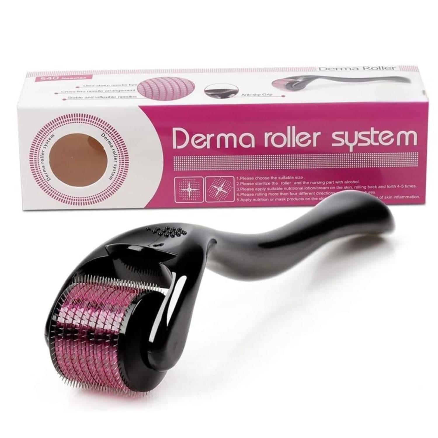 Generic 1.00 mm Derma Roller with Disinfectant | With 540 Titanium Alloy Needles | Promotes Beard & Hair Growth & Reduces Acne Scars | Safe & Effective to Use Generic 1.00 mm Derma Roller with Disinfectant | With 540 Titanium Alloy Needles | Promotes Beard & Hair Growth & Reduces Acne Scars | Safe & Effective to Use