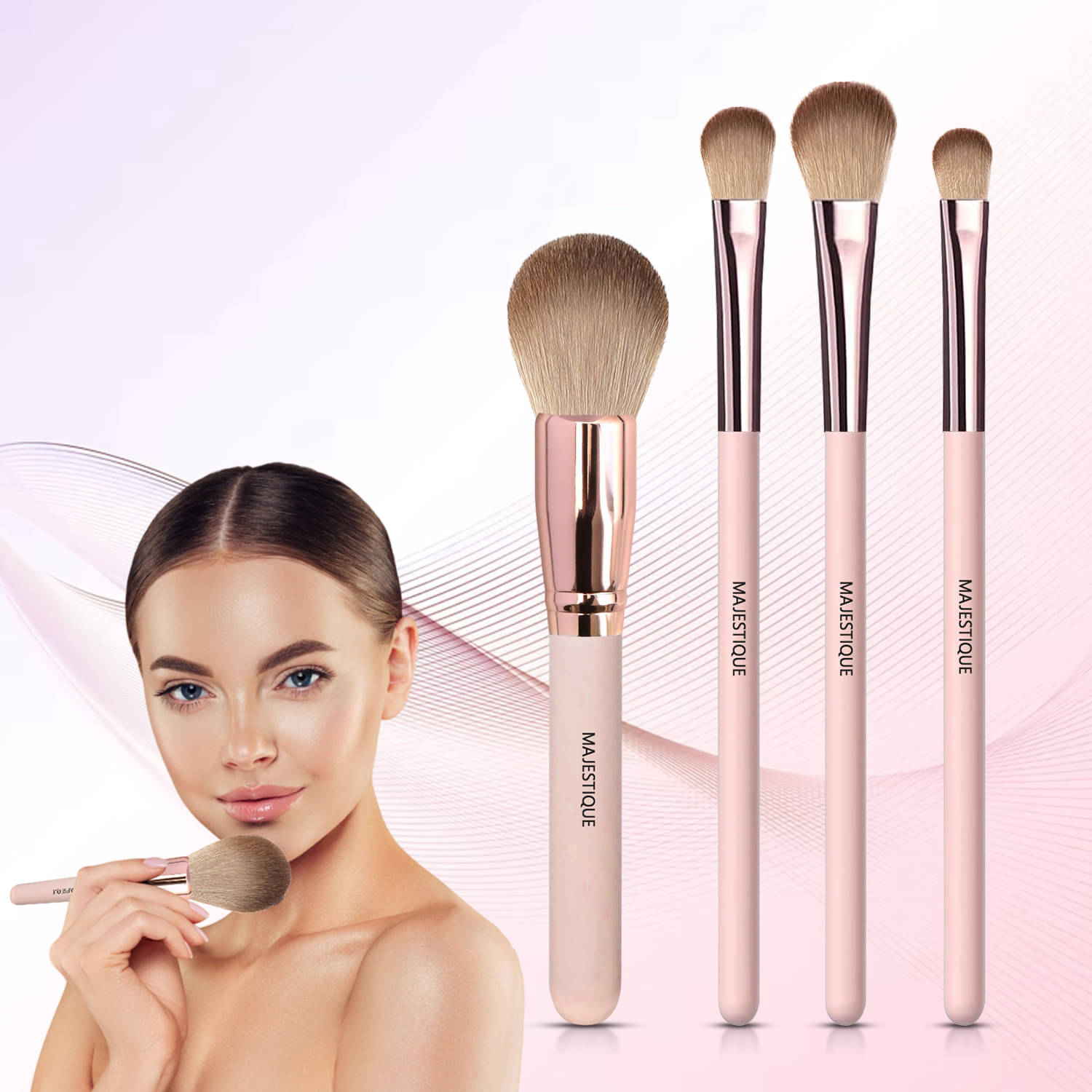MAJESTIQUE Synthetic Blusher Brush 4 Pcs 51 g MAJESTIQUE Synthetic Blusher Brush 4 Pcs 51 g