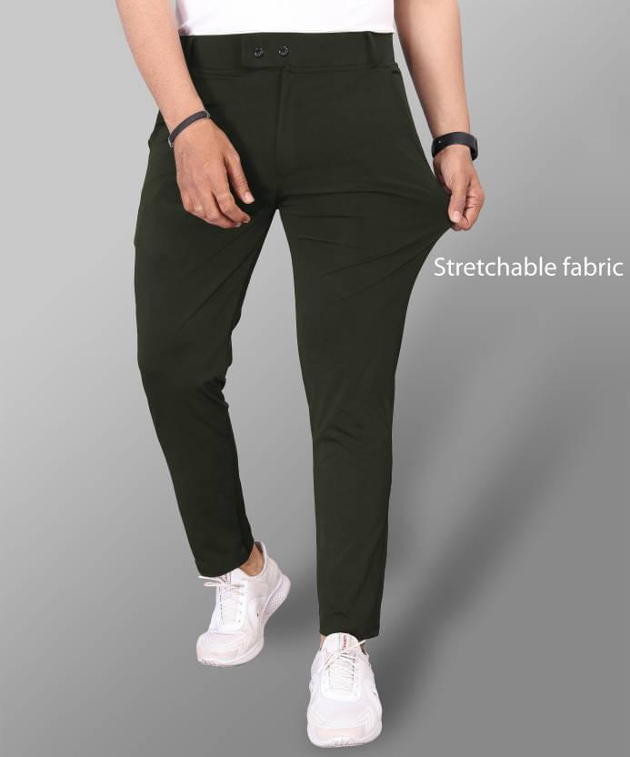     			MARMIC FAB Slim Flat Men's Trouser - Olive ( Pack of 1 )
