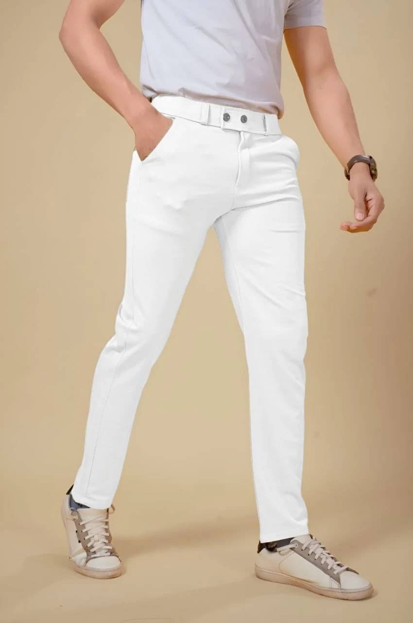     			MARMIC FAB Slim Flat Men's Trouser - White ( Pack of 1 )