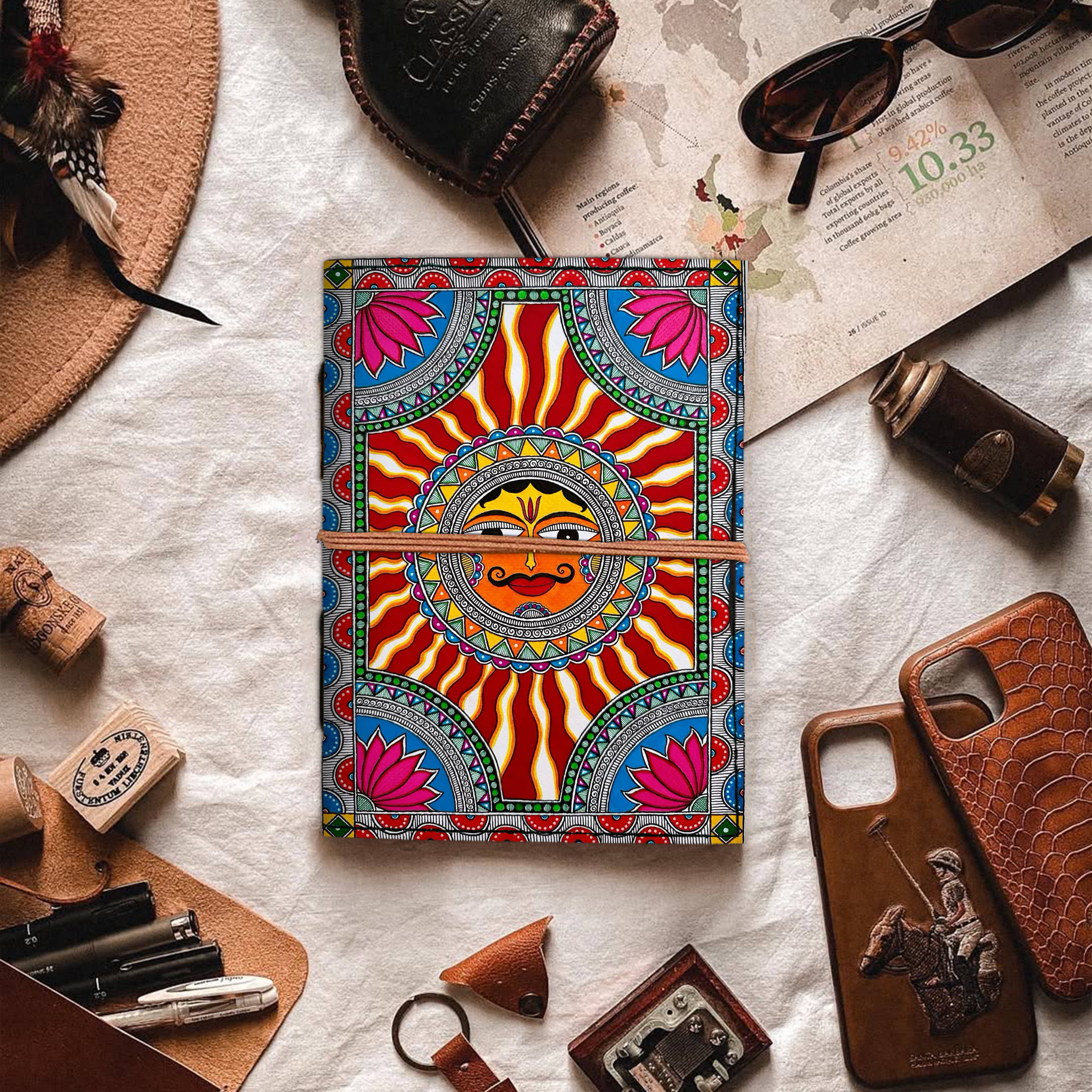 MR KRAFT Designer printed leather journal with antique thread binding A5 Diary unruled 200 Pages (multicolor 01) MR KRAFT Designer printed leather journal with antique thread binding A5 Diary unruled 200 Pages (multicolor 01)