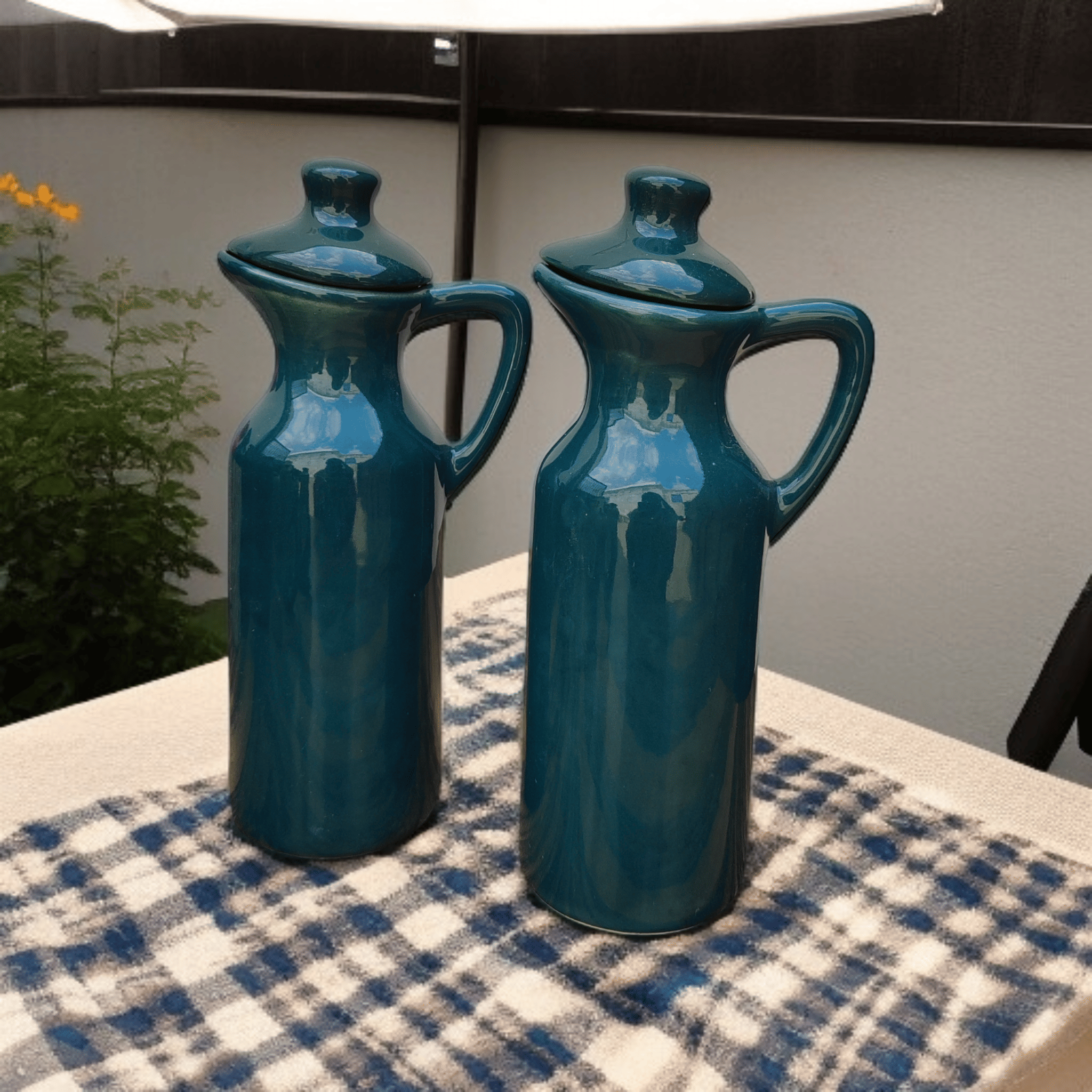     			Malaikah Drk Grn Oil Dspnsr Ceramic Green Oil Container ( Set of 2 )