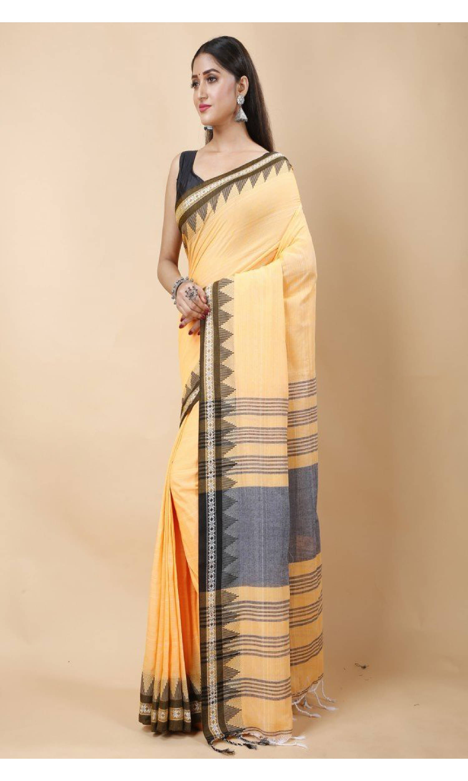     			PIYARI FASHION Cotton Woven Tant Saree With Unstitched Blouse Piece ( Tan )